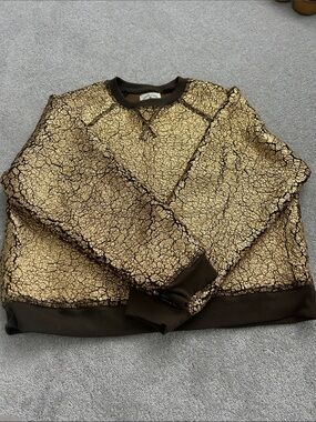 Electric & Rose Gold and Brown Crackle-Print Sweatshirt